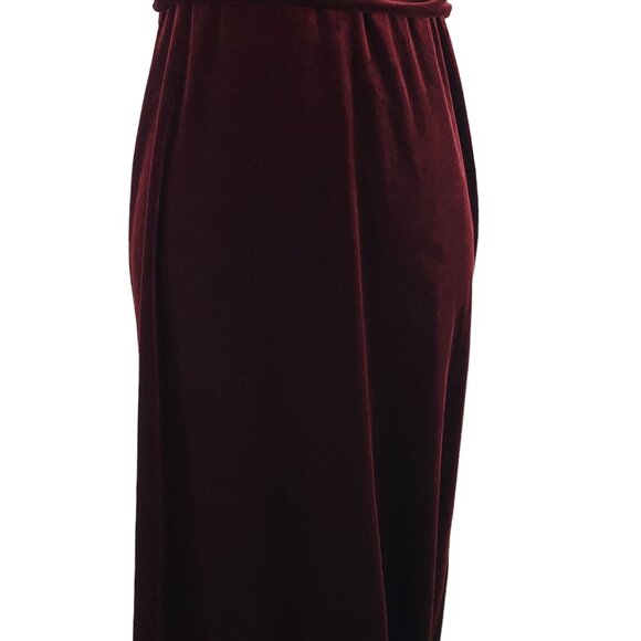 Laundry By Shelli Segal Velvet Maxi Dress Womens Size 4 Burgundy Halter Formal - Picture 8 of 14